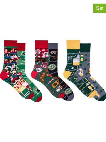 Spox Sox 3er-Set: Socken in Grün/ Rot/ Grau