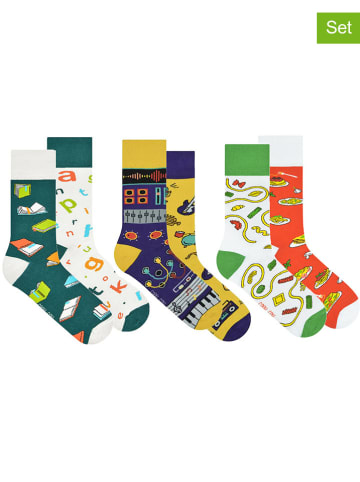 Spox Sox 3er-Set: Socken in Grün/ Weiß/ Dunkelblau/ Gelb