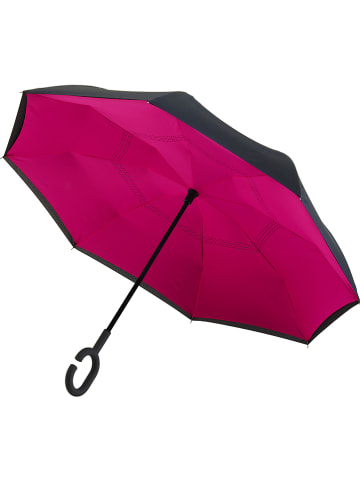 Impliva Inside-Out-Schirm in Pink/ Schwarz - Ø 107 cm