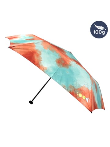 SMATI Taschenschirm in Türkis/ Koralle - Ø 92 cm