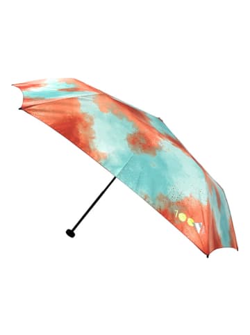 SMATI Taschenschirm in Türkis/ Koralle - Ø 92 cm