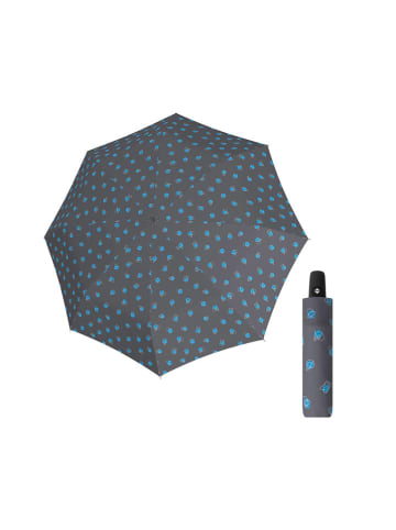 Doppler Taschenschirm in Grau/ Blau - Ø 93 cm