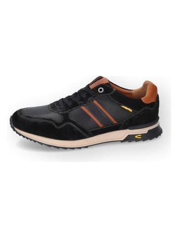 Camel Active Leder-Sneakers in Schwarz/ Hellbraun