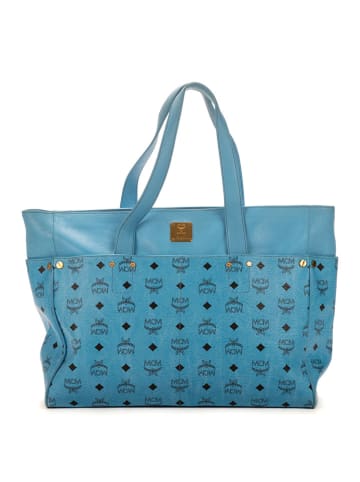 MCM Henkeltasche in Hellblau - (B)38 x (H)29 x (T)13 cm