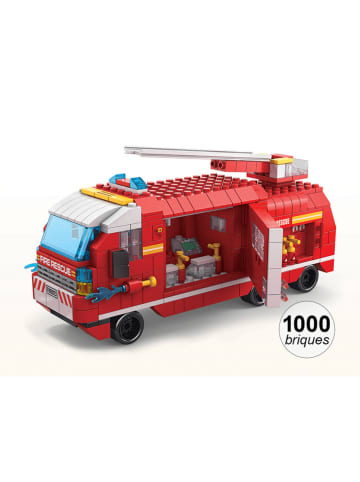 Techkidz 1000-częściowy zestaw konstrukcyjny "Fire brigade" w kolorze czerwonym - 6+