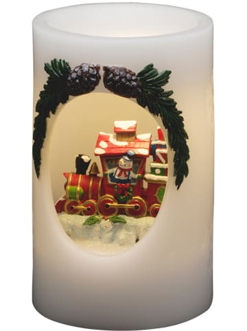Konstsmide Świeca LED w kolorze białym ze wzorem - wys. 16 x Ø 10 cm