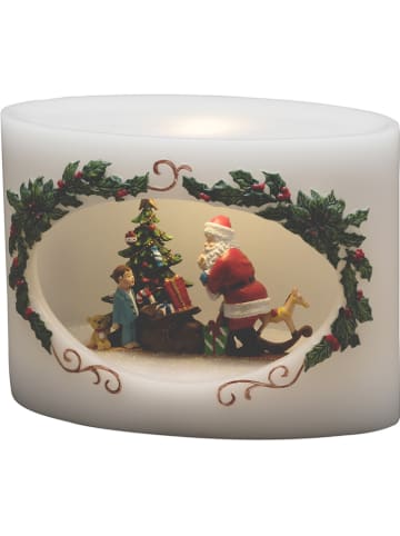Konstsmide Świeca LED w kolorze białym ze wzorem - 19 x 14 x 10 cm