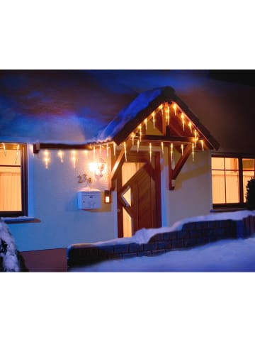 Konstsmide Zasłona świetlna LED w kolorze ciepłej bieli w kształcie sopli - 32 x 375 cm