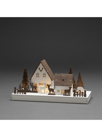 Konstsmide Decoledlamp "House" wit/bruin - (B)28 x (H)14 x (D)11 cm