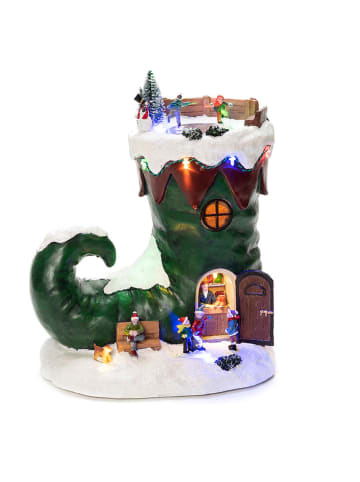 Konstsmide Lampa dekoracyjna LED "Santa boot" ze wzorem - 23,5 x 28 x 18 cm