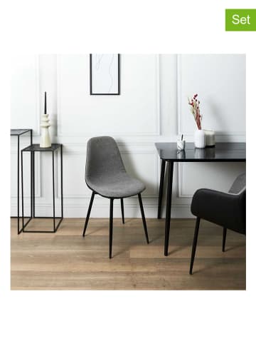 Rétro Chic 4er-Set: Esszimmerstühle in Grau/ Schwarz - (B)44,5 x (H)85,5 x (T)53 cm