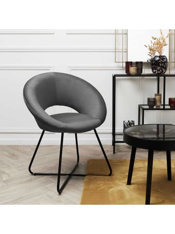 Rétro Chic Esszimmerstuhl "Giulia" in Grau - (B)67 x (H)84 x (T)52 cm