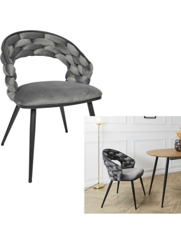 Rétro Chic Esszimmerstuhl ''Sawyer'' in Grau - (B)62 x (H)83 x (T)54 cm