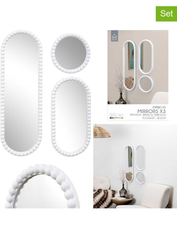 THE HOME DECO FACTORY 3er-Set: Spiegel ''Corfu'' in Weiß