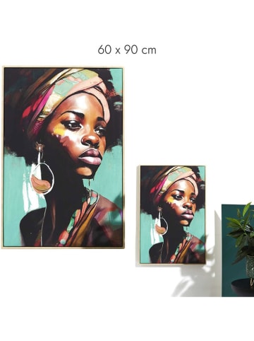Rétro Chic Gerahmter Kunstdruck "Femme" - (B)60 x (H)90 cm