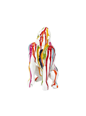 Rétro Chic Decoratief figuur "Gorilla" meerkleurig/wit - (H)24 cm