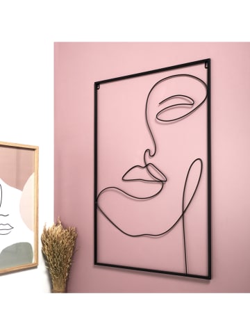 Rétro Chic Wanddekoration in Schwarz - (B)60 x (H)90 cm