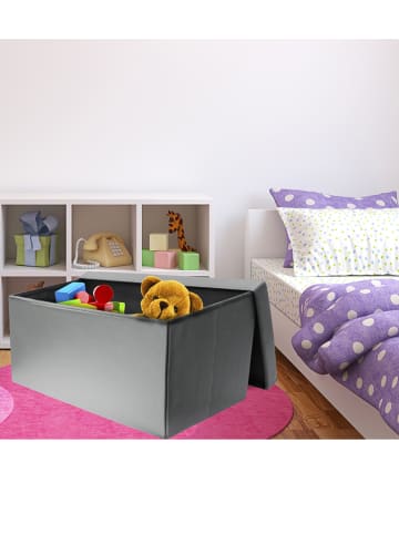 Rétro Chic Sitztruhe in Grau - (B)76 x (H)38 x (T)38 cm