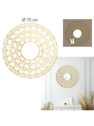 Rétro Chic Spiegel "Ajour" goudkleurig - Ø 70 cm