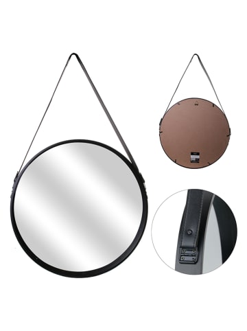 DOCK avenue Lustro ścienne w kolorze czarnym - Ø 50 cm