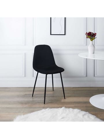 Rétro Chic Eetkamerstoel "Giulia" zwart - (B)42,5 x (H)87 x (D)44 cm