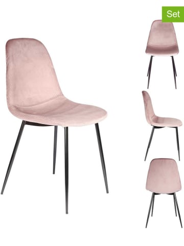 Rétro Chic 2-delige set: eetkamerstoelen lichtroze - (B)43,7 x (H)85,5 x (D)54,2 cm