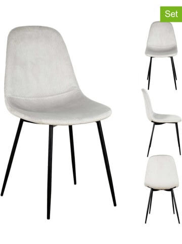 THE HOME DECO FACTORY 2er-Set: Esszimmerstühle in Weiß - (B)54 x (H)85,5 x (T)43,5 cm