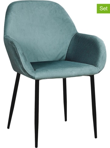 Rétro Chic 2-delige set: eetkamerstoelen "Giulia" lichtblauw - (B)59 x (H)84 x (D)44,5 cm