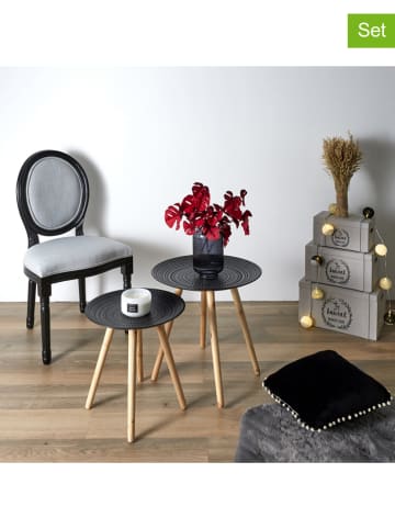 Rétro Chic 2-delige set: eetkamerstoelen "Eleonor" grijs - (B)48 x (H)96 x (D)46 cm