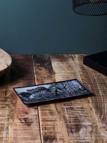 Ethnical Life Decoratieve schaal "Black forest" zwart/wit - (B)21 x (D)10 cm