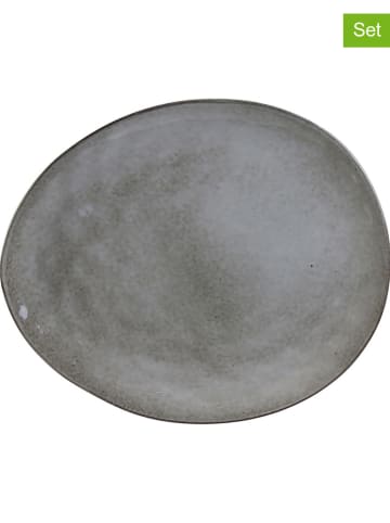 THE HOME DECO FACTORY 12er-Set: Speiseteller in Grau - (L)27,5 x (B)23 cm