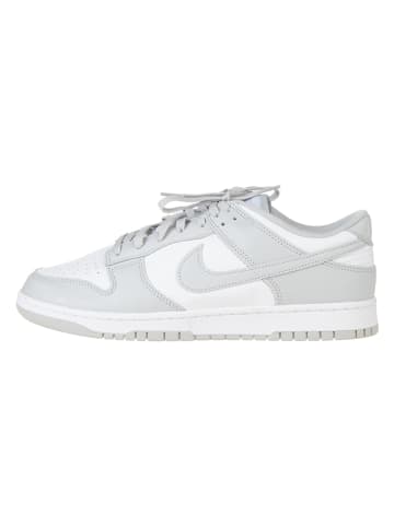 Nike Leder-Sneakers "Dunk Low" in Grau/ Weiß