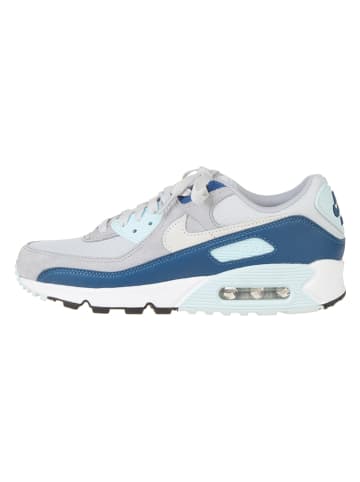 Nike Skórzane sneakersy "Air Max 90" w kolorze niebiesko-szaro-kremowym