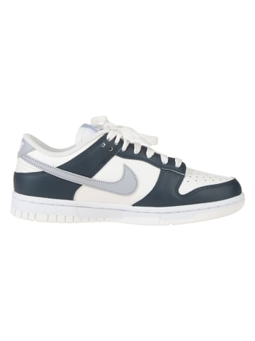Nike Leder-Sneakers "Dunk Low" in Dunkelblau/ Grau/ Weiß
