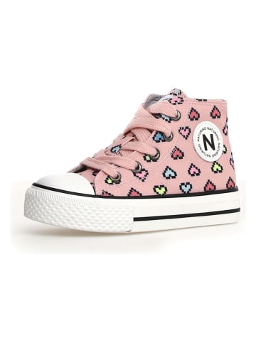 Naturino Sneakersy "Ylfas" w kolorze jasnoróżowym ze wzorem