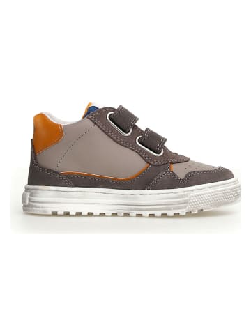 Naturino Skórzane sneakersy w kolorze antracytowo-pomarańczowym