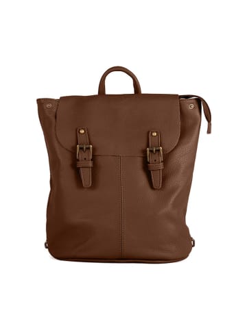 Lucca Baldi Leder-Rucksack "Montichiari" in Braun - (B)31 x (H)37 x (T)15 cm