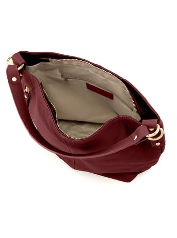 Lucca Baldi Skórzana torebka "Carrara" w kolorze bordowym - 36 x 28 x 12 cm