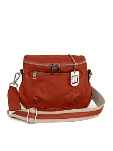 Lucca Baldi Leren schoudertas "Favara" roodbruin - (B)24 x (H)19 x (D)7 cm