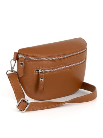 Lucca Baldi Leder-Gürteltasche "Burano" in Camel - (B)30 x (H)19 x (T)2 cm