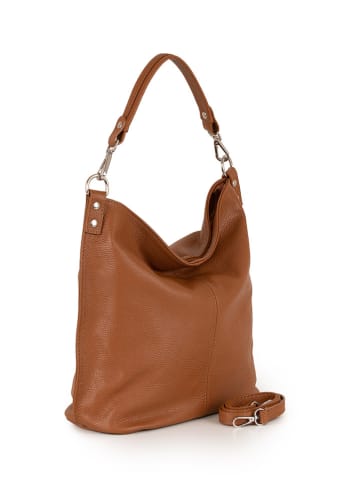 Lucca Baldi Skórzana torebka "Bolzano" w kolorze jasnobrązowym - 45 x 40 x 15 cm