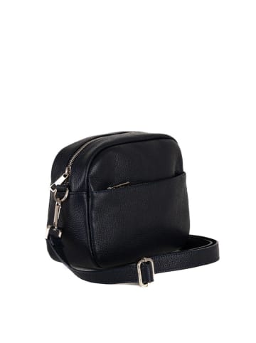 Lucca Baldi Leren schoudertas "Cascina" donkerblauw - (B)22 x (H)18 x (D)9 cm