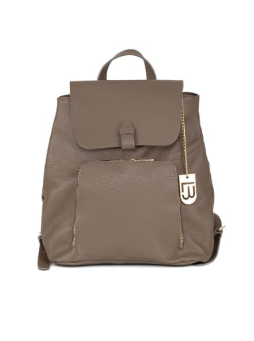Lucca Baldi Leren rugzak "Dollaro" taupe - (B)23 x (H)28 x (D)10 cm