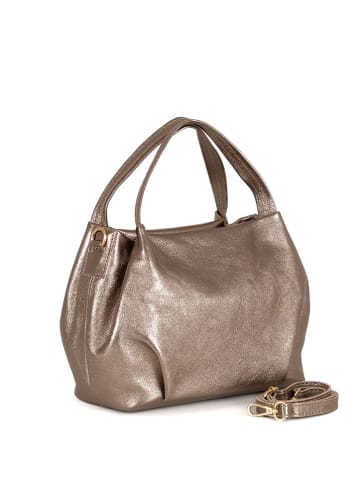 Lia Biassoni Leder-Henkeltasche "Taro" in Bronze - (B)28 x (H)25 x (T)18 cm