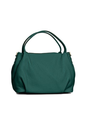 Lia Biassoni Leren handtas "Taro" petrol - (B)28 x (H)25 x (D)18 cm