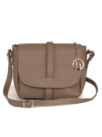 Lia Biassoni Leren schoudertas "Mella" taupe - (B)24 x (H)20 x (D)9 cm