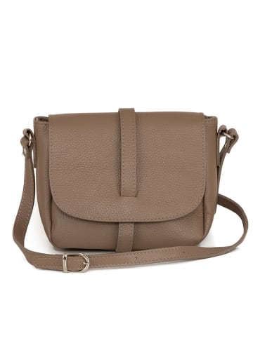 Lia Biassoni Leren schoudertas "Mella" taupe - (B)24 x (H)20 x (D)9 cm
