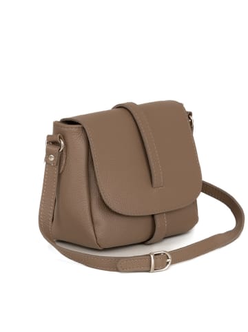 Lia Biassoni Leren schoudertas "Mella" taupe - (B)24 x (H)20 x (D)9 cm
