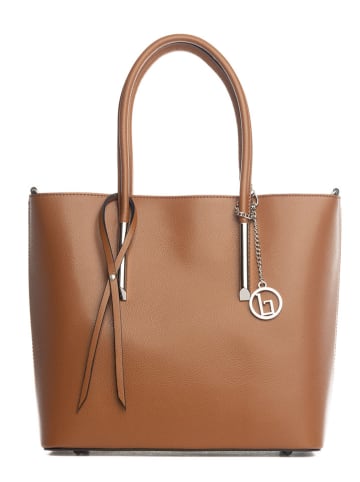 Lia Biassoni Leren schoudertas "Mallero" cognackleurig - (B)32 x (H)30 x (D)12 cm