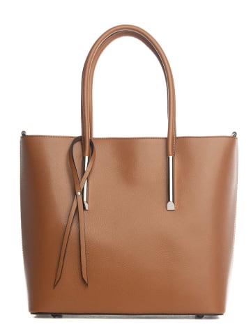 Lia Biassoni Leren schoudertas "Mallero" cognackleurig - (B)32 x (H)30 x (D)12 cm